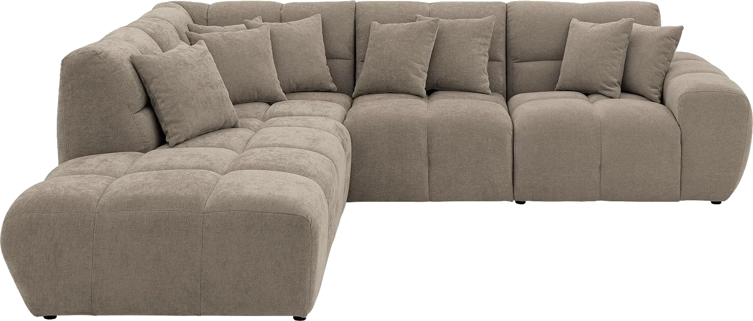 Goossens Excellent Bank Kubus bruin, stof, modern design
