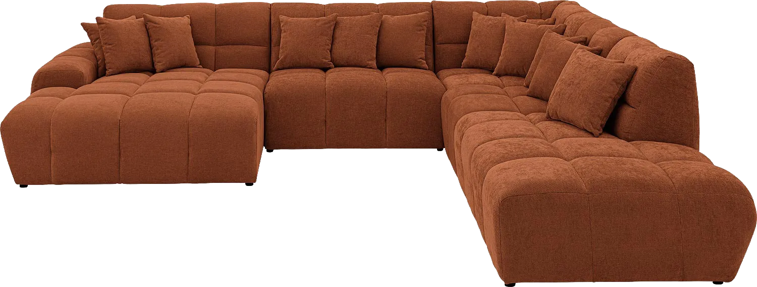Goossens Excellent Bank Kubus bruin, stof, 1,5-zits, modern design