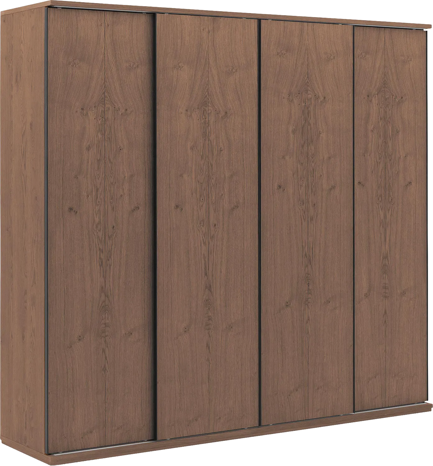 Goossens Excellent Kledingkast Wood, 240 cm breed, 223 cm hoog, 4 hout schuifdeuren