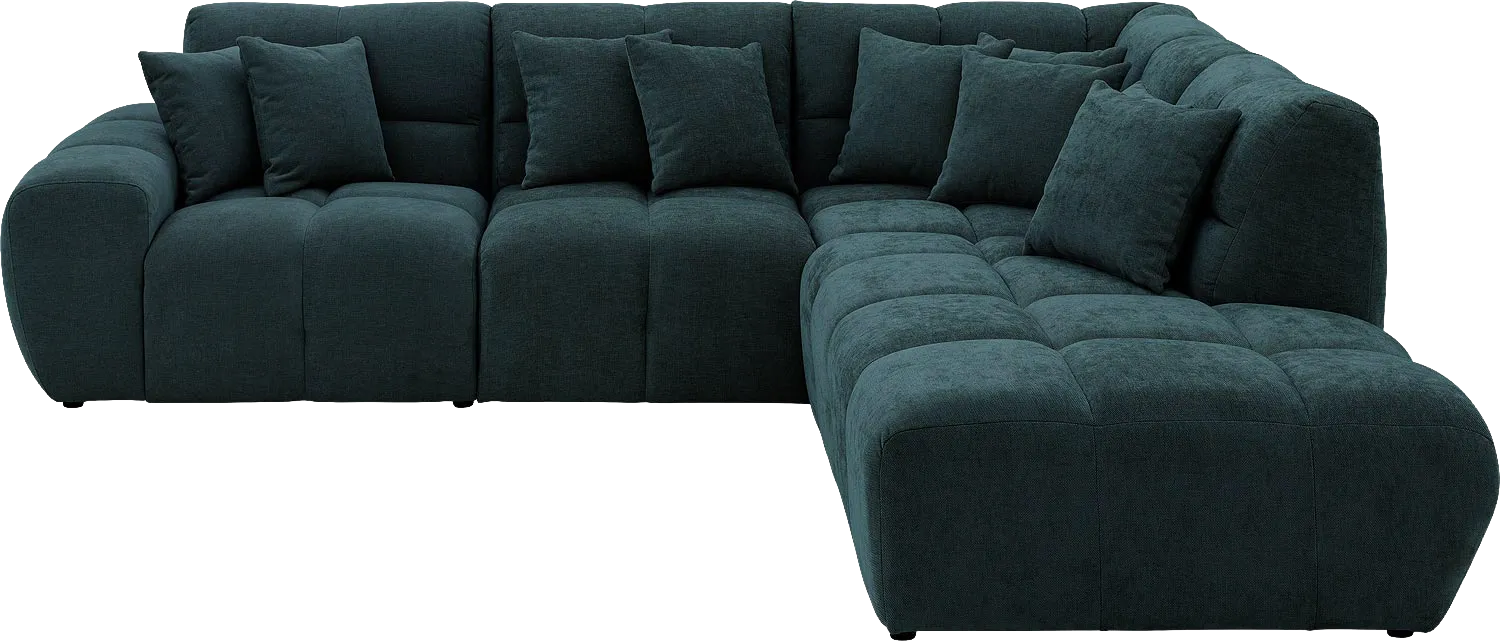 Goossens Excellent Bank Kubus groen, stof, modern design