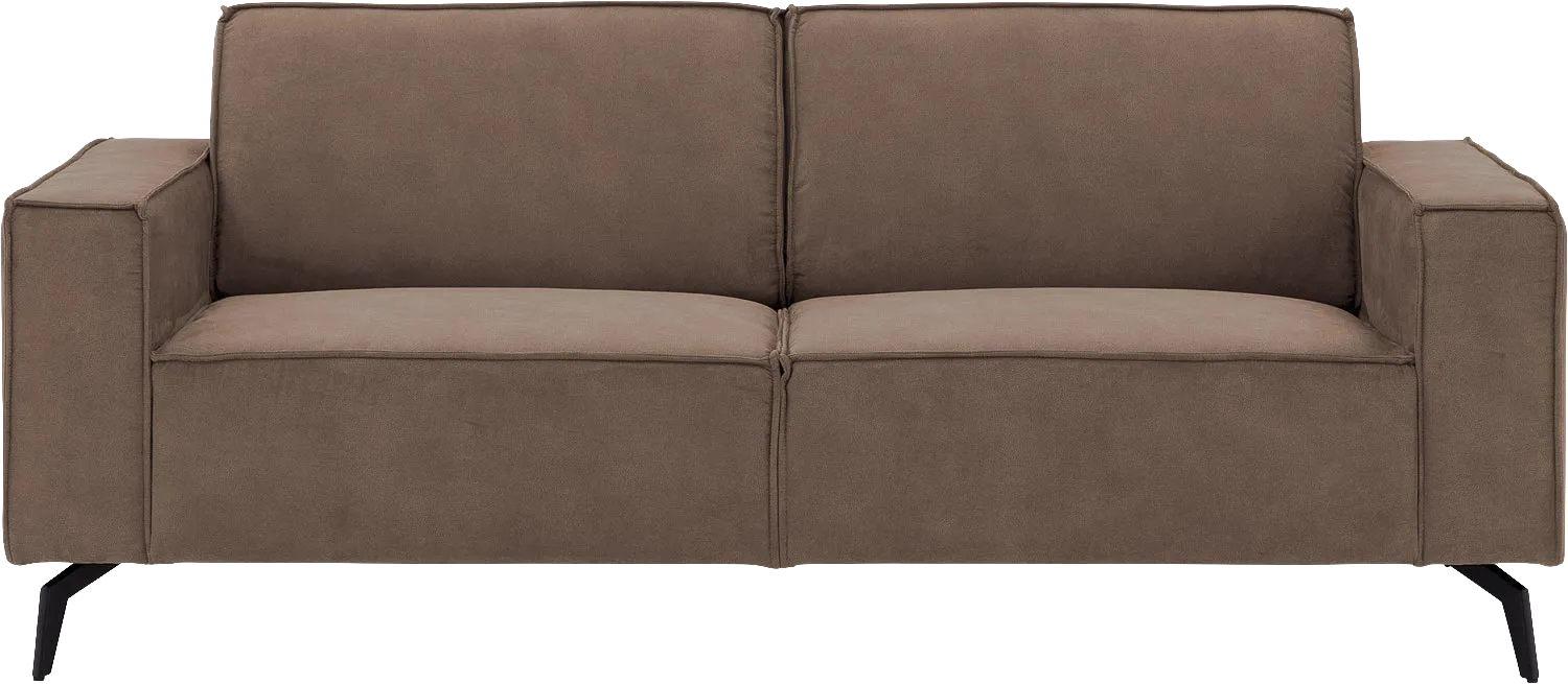 Goossens Hoekbank Hercules bruin, microvezel, 2,5-zits, modern design