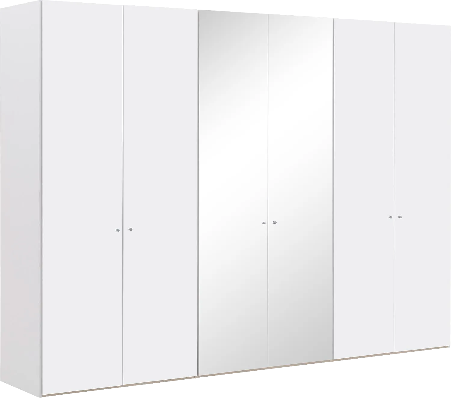 Goossens Kledingkast Easy Storage Ddk, Kledingkast 304 cm breed, 220 cm hoog, 4x draaideur en 2x spiegel draaideur midden