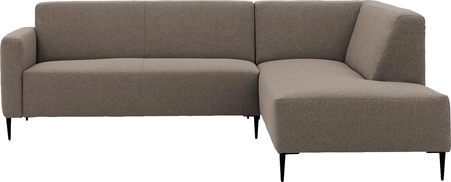 Goossens Bank Key West bruin, stof, 2,5-zits, modern design met ligelement rechts