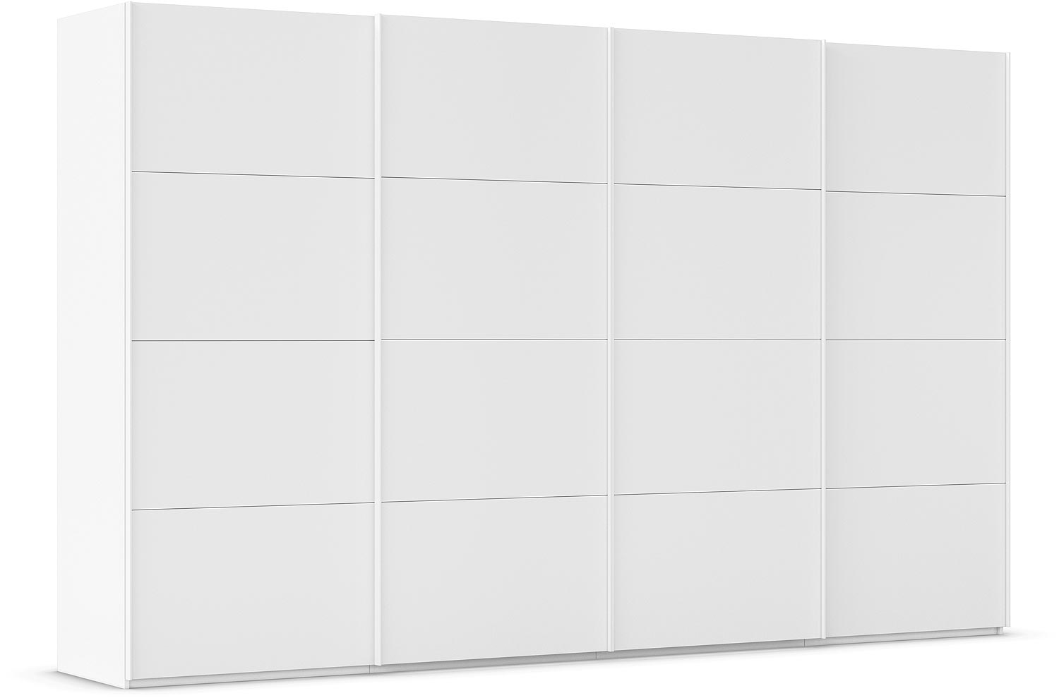 Goossens Excellent Kledingkast Finca Mat Glas, Slaapkamerkast 400 cm breed, 223 cm hoog, 4x 4 paneel glas schuifdeuren