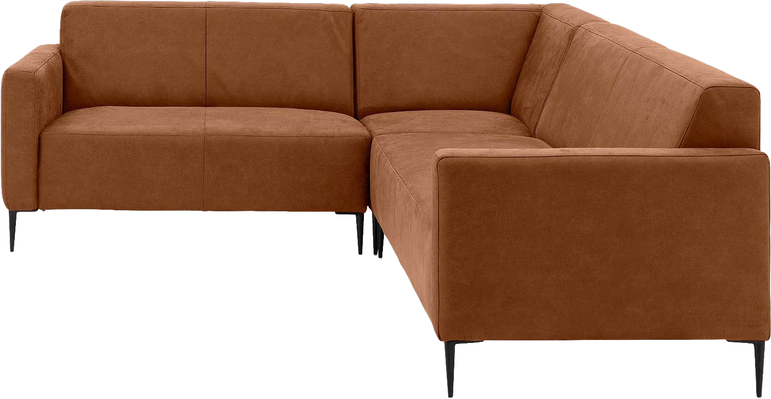 Goossens Bank Key West cognac, micro leer, 2-zits, modern design