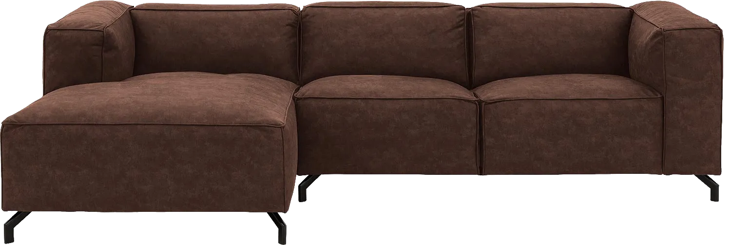 Goossens Bank Calvin bruin, micro leer, 2,5-zits, modern design