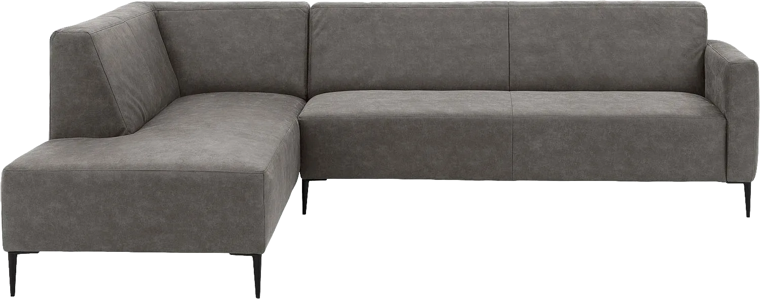 Goossens Bank Key West grijs, micro leer, 3-zits, modern design met ligelement links