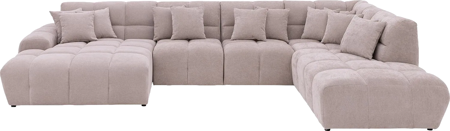 Goossens Excellent Bank Kubus beige, stof, modern design