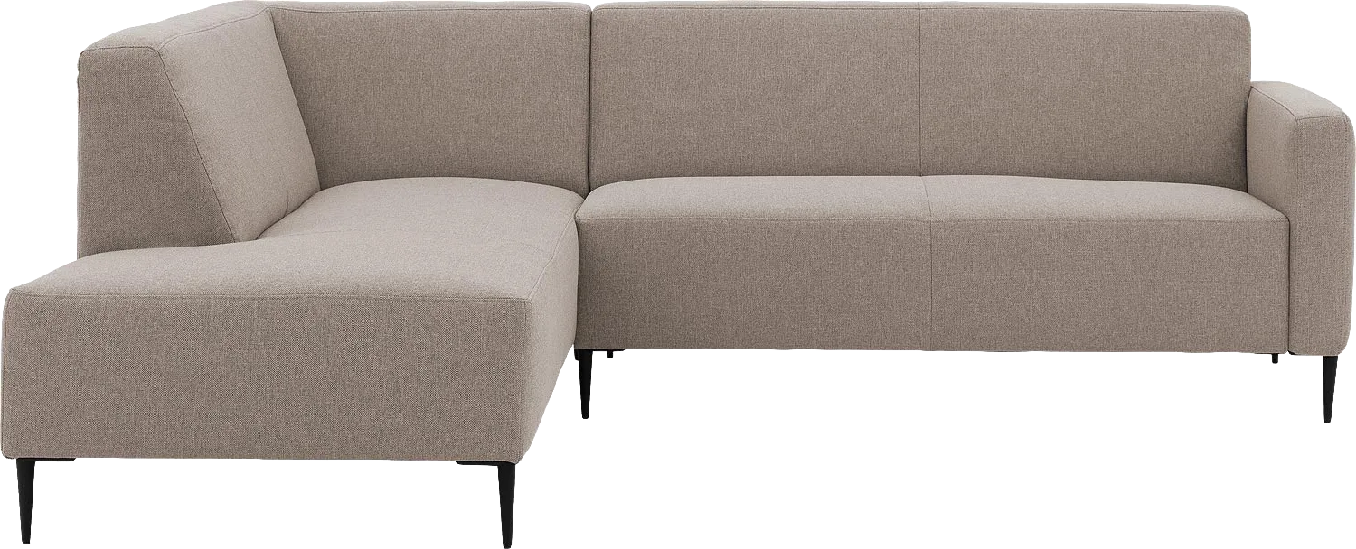 Goossens Bank Key West grijs, stof, 2,5-zits, modern design met ligelement links