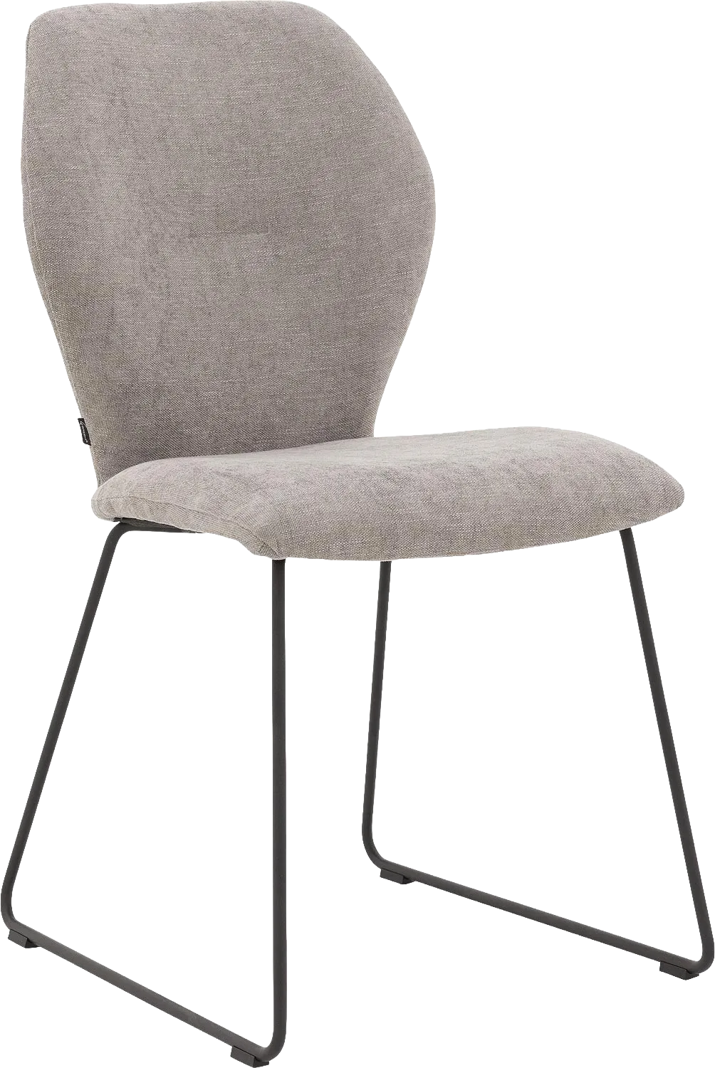 Goossens Eetkamerstoel Hera lichtgrijs stof leuning, modern design
