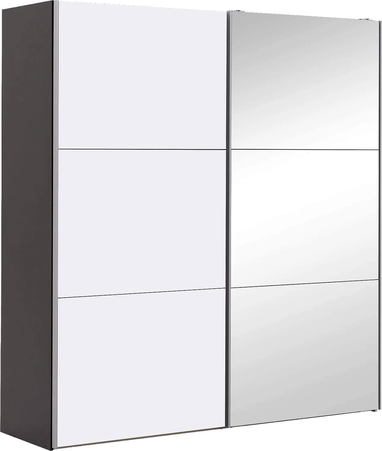 Goossens Kledingkast Easy Storage Sdk, 203 cm breed, 220 cm hoog, 1x 3 paneel schuifdeur li en 1x 3 paneel spiegel schuifdeur re