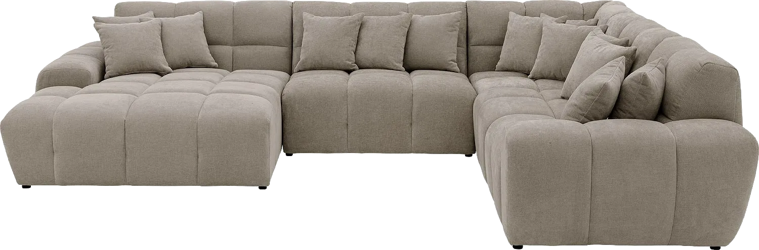 Goossens Excellent Bank Kubus bruin, stof, 1,5-zits, modern design