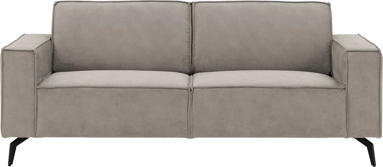Goossens Hoekbank Hercules grijs, microvezel, 2,5-zits, modern design