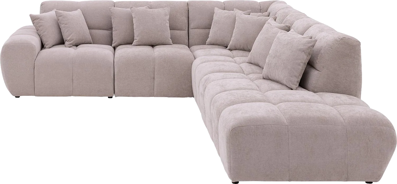 Goossens Excellent Bank Kubus beige, stof, modern design