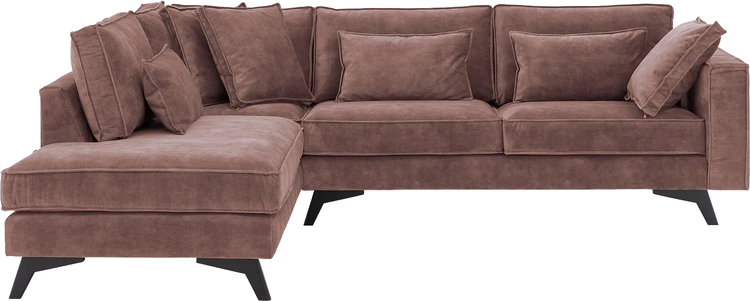 Goossens Bank Chambre roze, stof, 3-zits, elegant chic met ligelement links