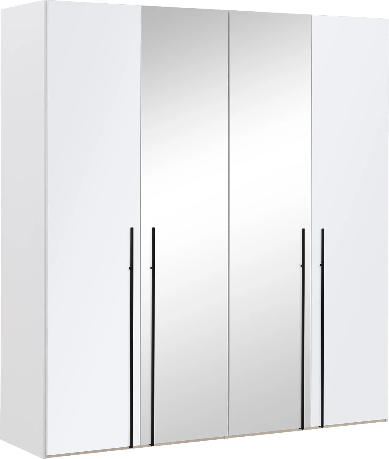 Goossens Kledingkast Easy Storage Ddk, Kledingkast 203 cm breed, 220 cm hoog, 2x glas draaideur en 2x spiegel draaideur midden