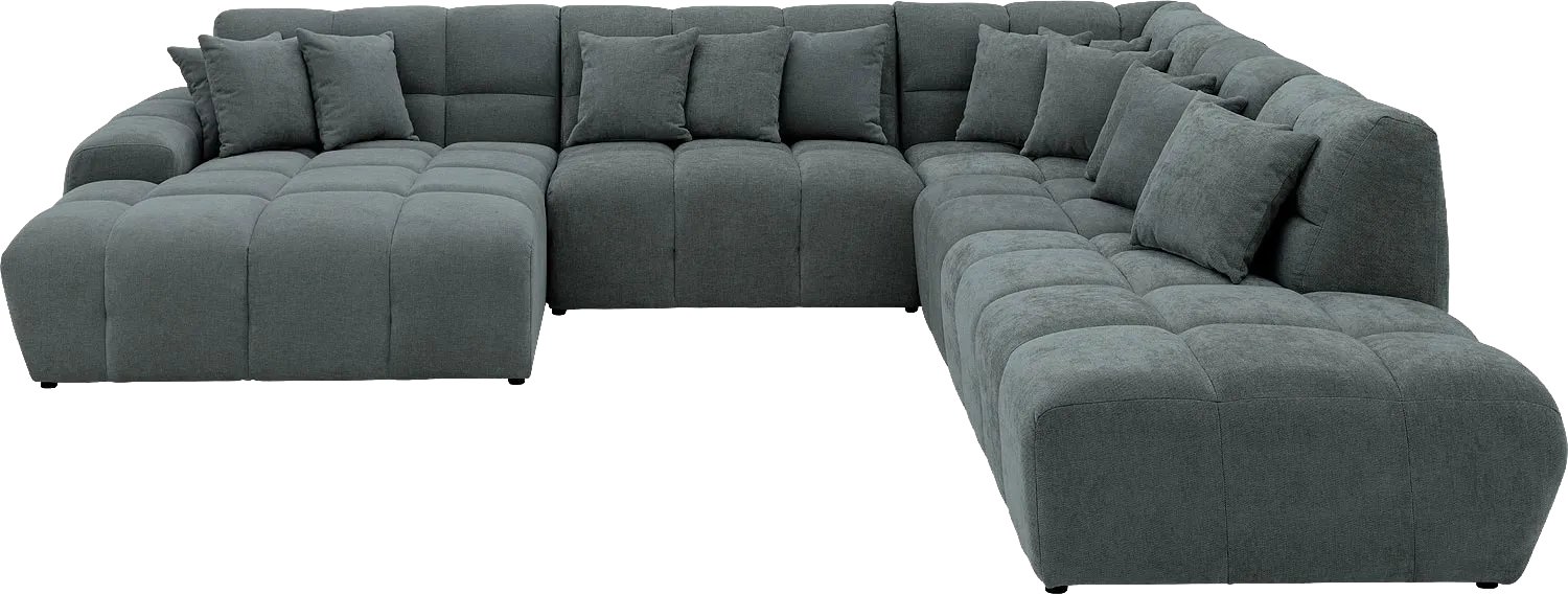 Goossens Excellent Bank Kubus groen, stof, 1,5-zits, modern design