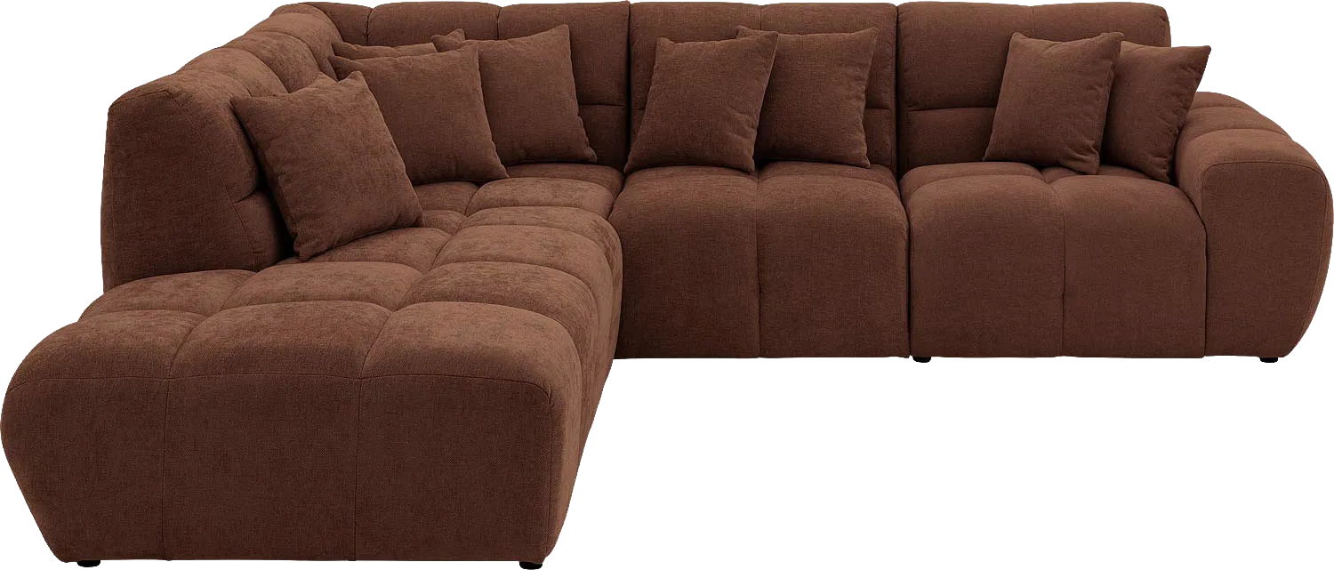 Goossens Excellent Bank Kubus bruin, stof, modern design