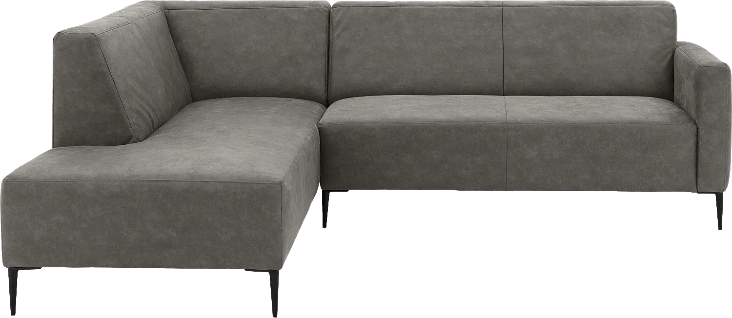 Goossens Bank Key West grijs, micro leer, 2,5-zits, modern design met ligelement links