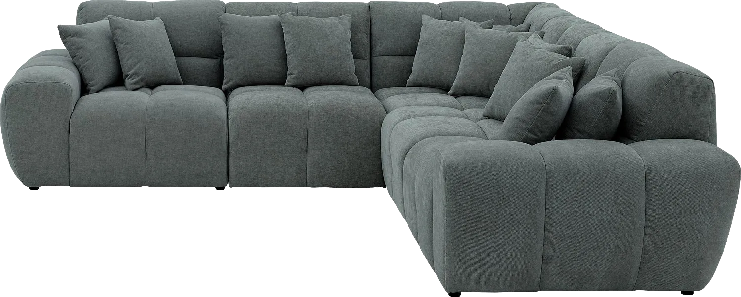 Goossens Excellent Bank Kubus groen, stof, modern design