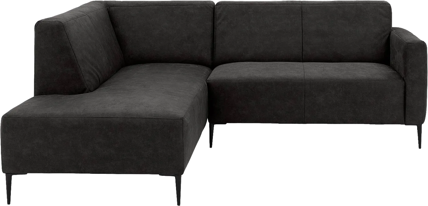 Goossens Bank Key West antraciet, micro leer, 2-zits, modern design met ligelement links