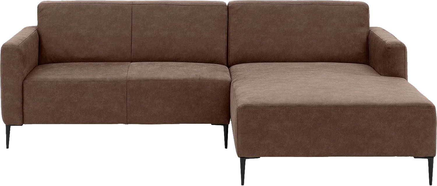 Goossens Bank Key West bruin, micro leer, 2-zits, modern design