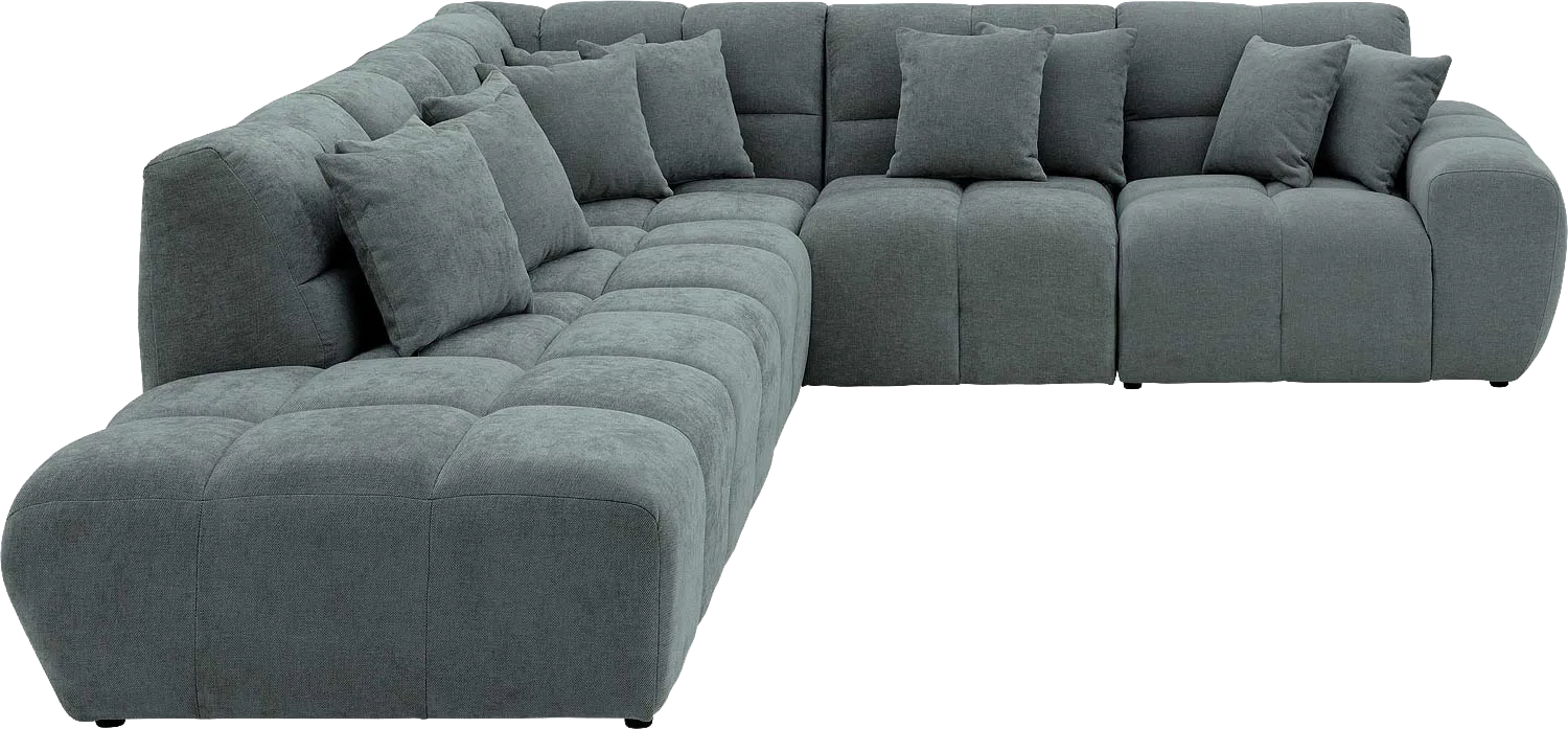 Goossens Excellent Bank Kubus groen, stof, modern design