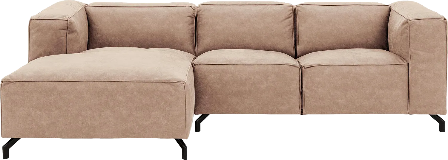 Goossens Bank Calvin beige, micro leer, 2-zits, modern design