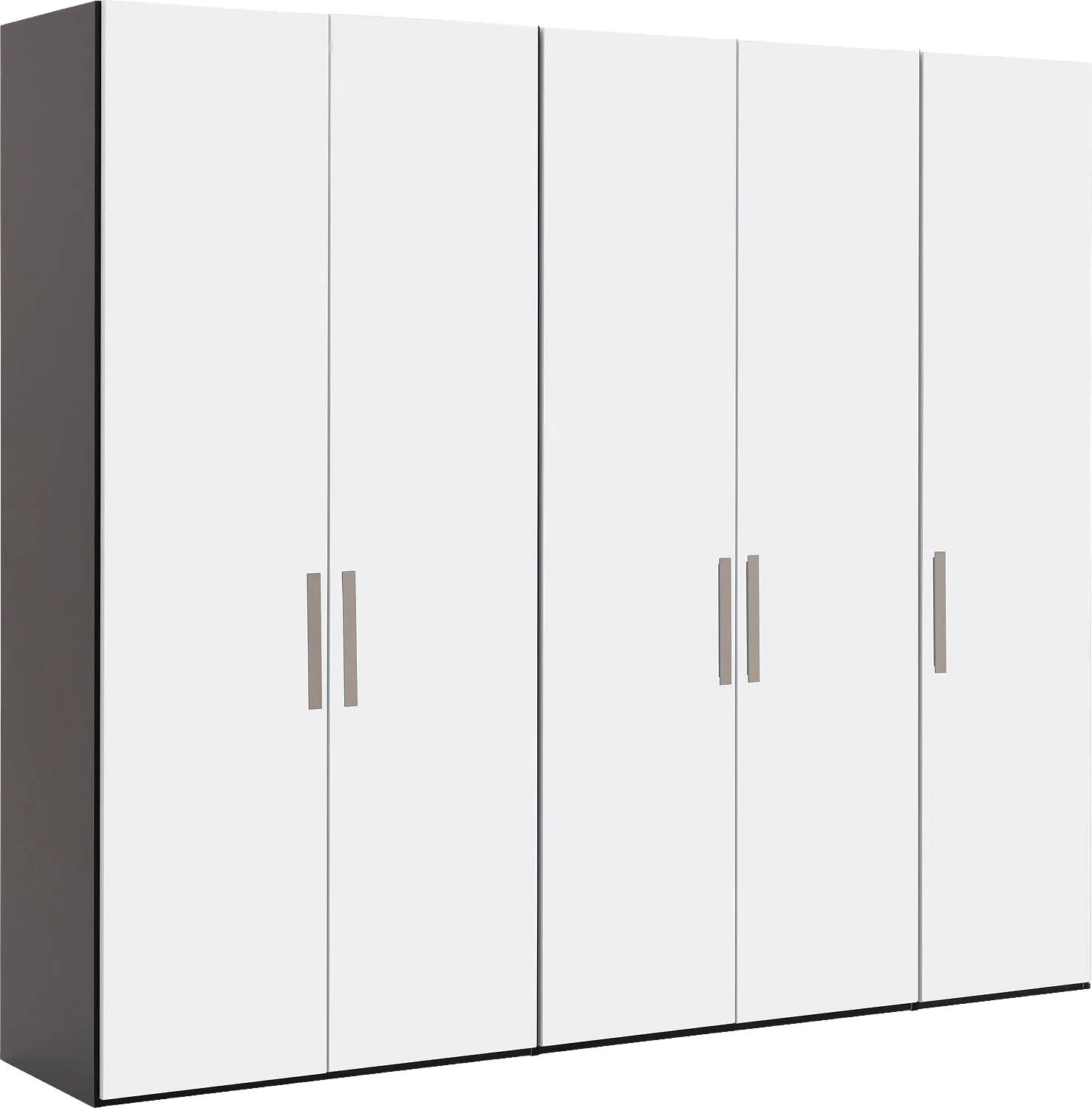 Goossens Kledingkast Easy Storage Ddk, Kledingkast 253 cm breed, 220 cm hoog, 5x glas draaideur