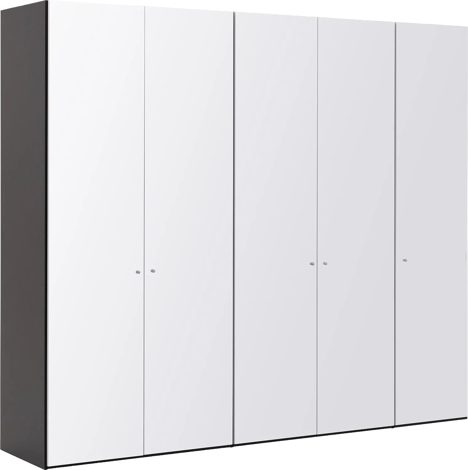 Goossens Kledingkast Easy Storage Ddk, Kledingkast 253 cm breed, 220 cm hoog, 5x glas draaideur