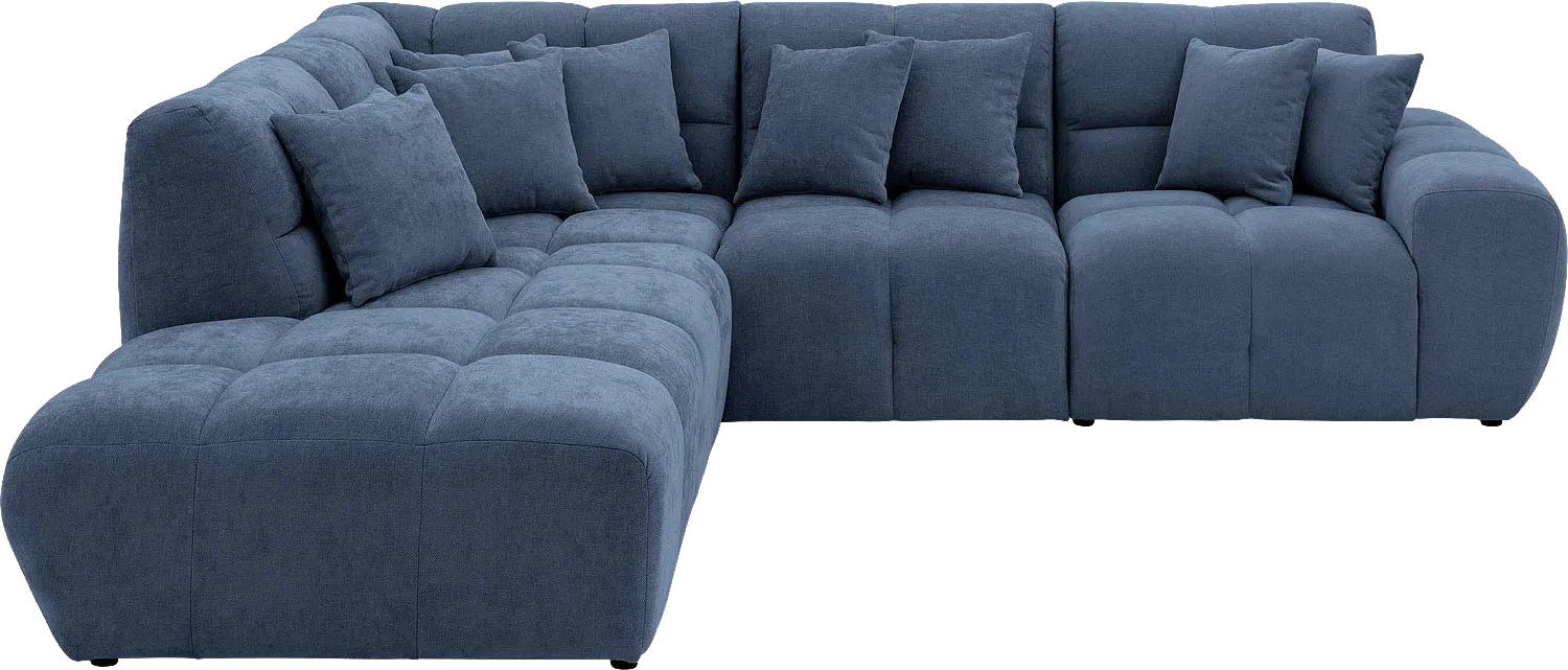 Goossens Excellent Bank Kubus blauw, stof, modern design
