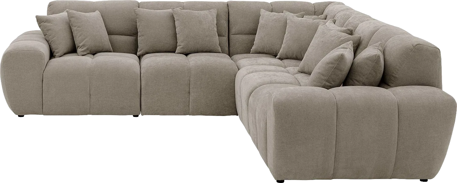 Goossens Excellent Bank Kubus bruin, stof, modern design