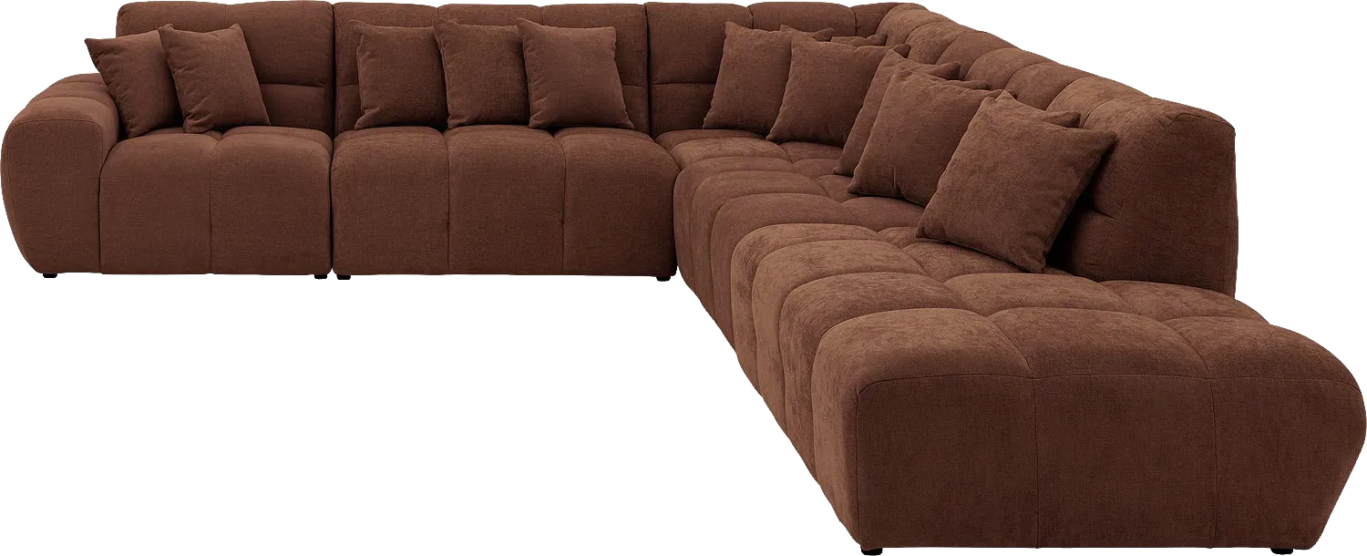 Goossens Excellent Bank Kubus bruin, stof, 1,5-zits, modern design