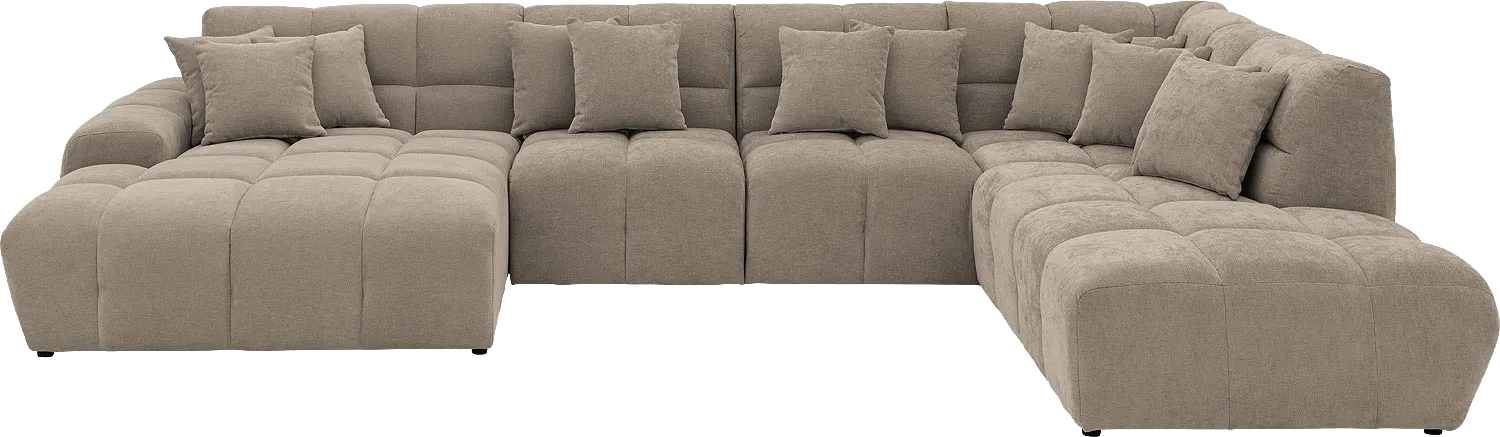 Goossens Excellent Bank Kubus bruin, stof, modern design