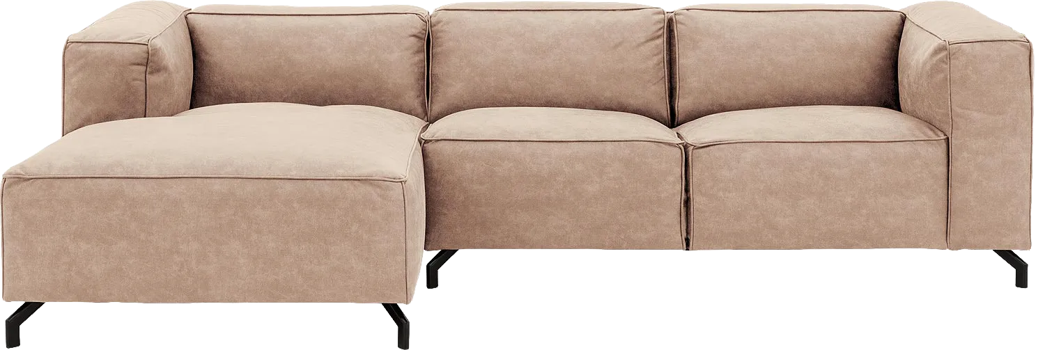 Goossens Bank Calvin beige, micro leer, 2,5-zits, modern design