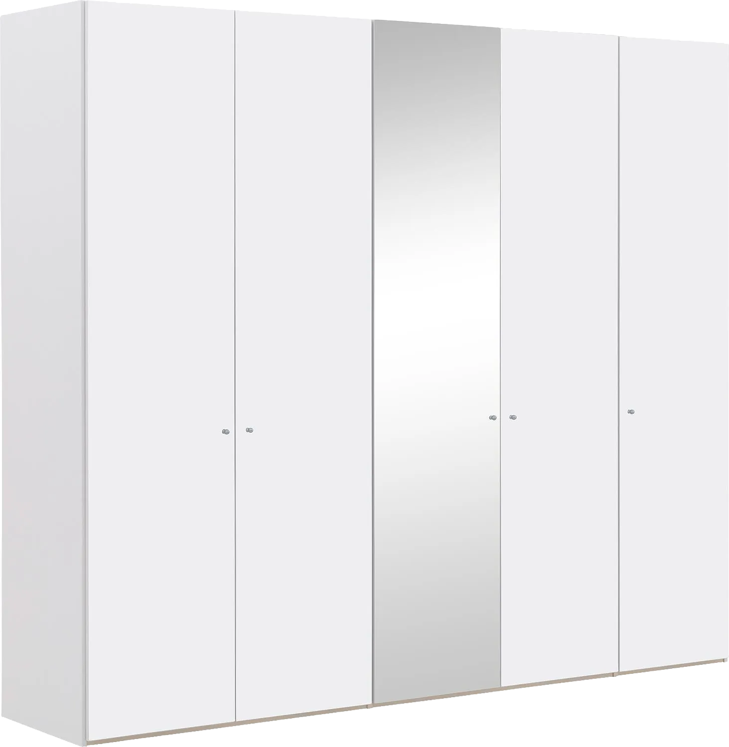 Goossens Kledingkast Easy Storage Ddk, Kledingkast 253 cm breed, 220 cm hoog, 4x draaideur en 1x spiegel draaideur midden