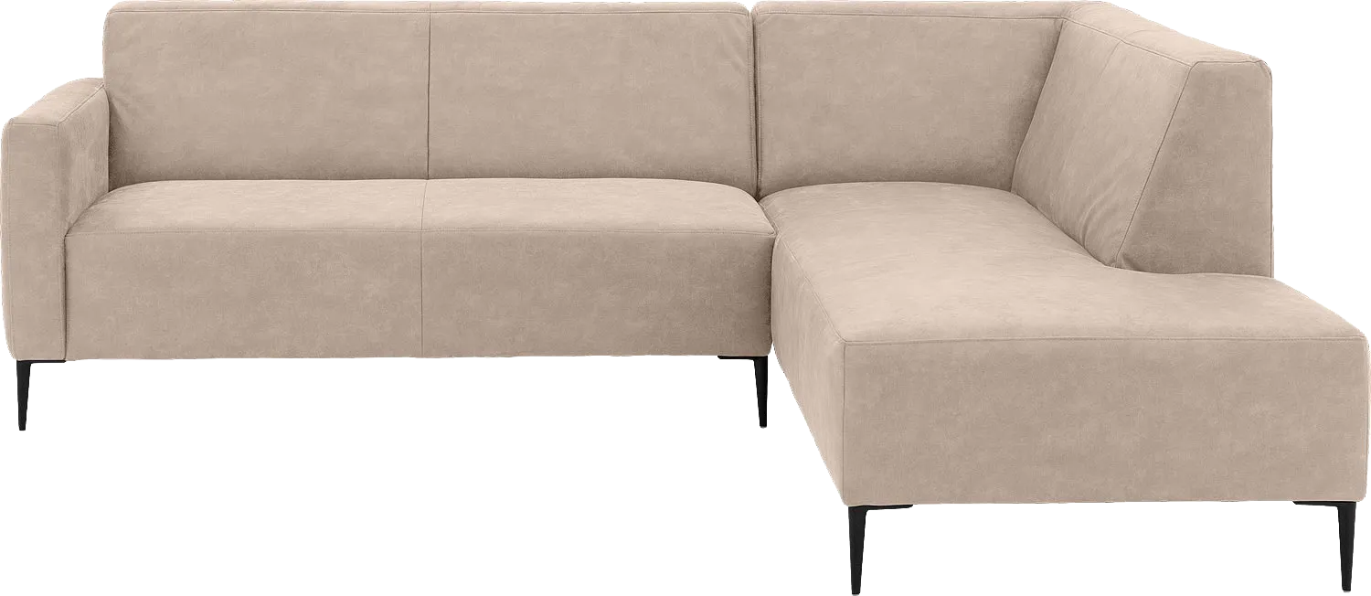Goossens Bank Key West beige, micro leer, 2,5-zits, modern design met ligelement rechts