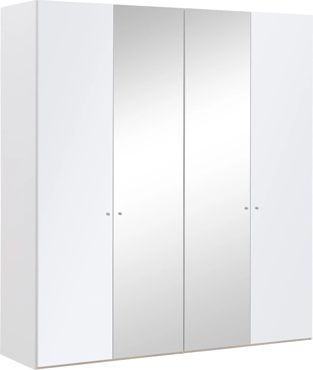 Goossens Kledingkast Easy Storage Ddk, Kledingkast 203 cm breed, 220 cm hoog, 2x glas draaideur en 2x spiegel draaideur midden