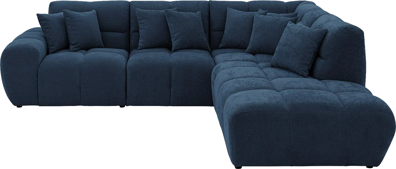 Goossens Excellent Bank Kubus blauw, stof, modern design