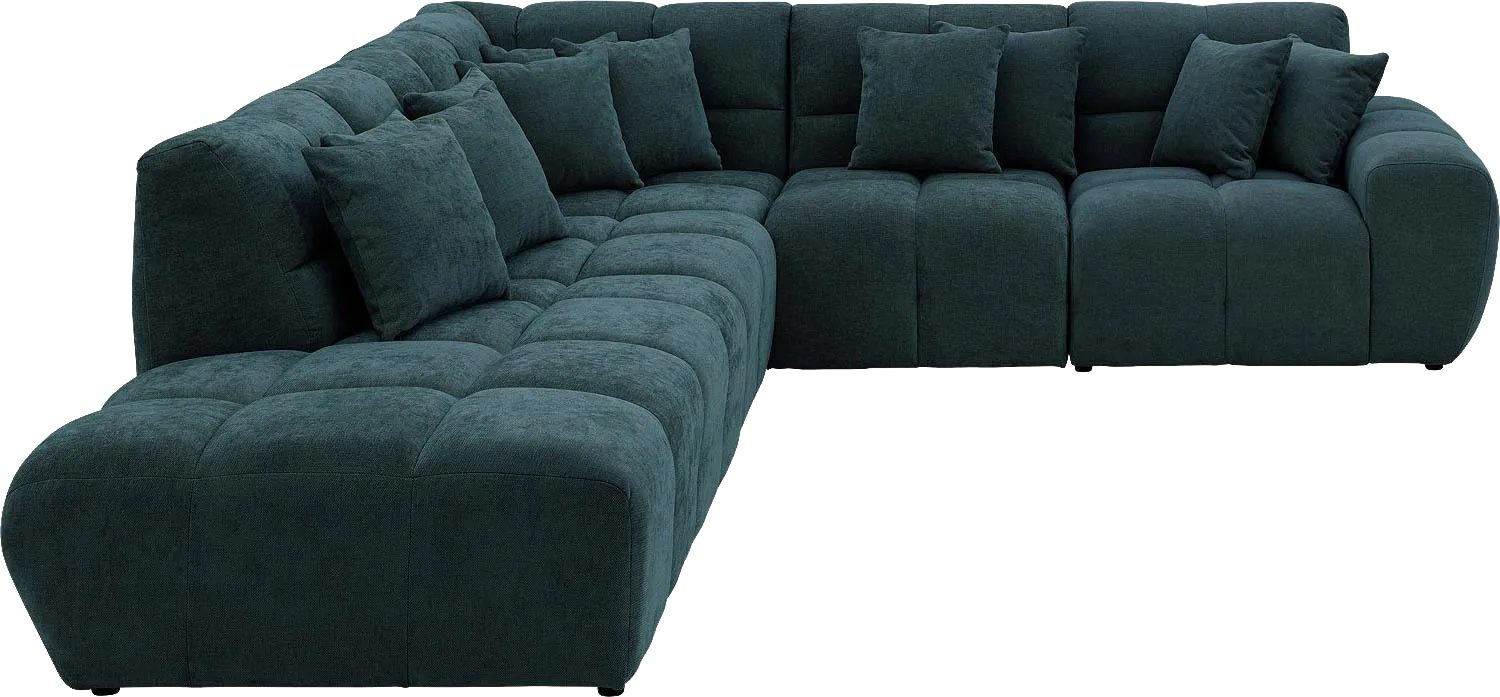Goossens Excellent Bank Kubus groen, stof, modern design