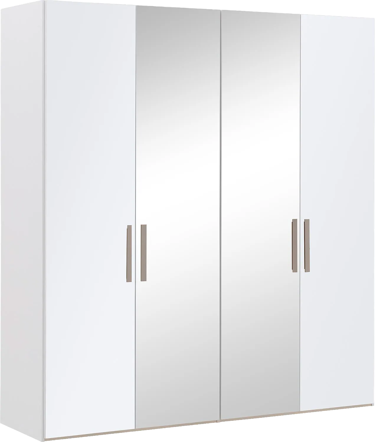 Goossens Kledingkast Easy Storage Ddk, Kledingkast 203 cm breed, 220 cm hoog, 2x glas draaideur en 2x spiegel draaideur midden