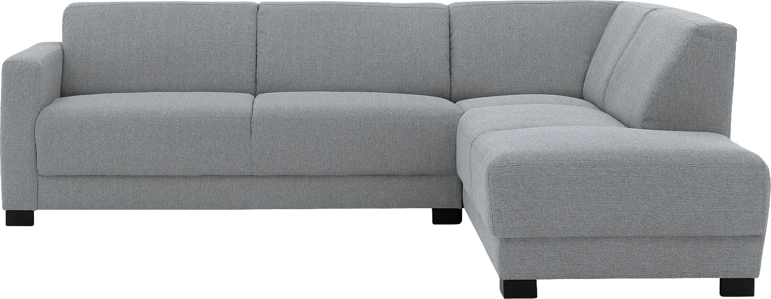 Goossens Bank My Style lichtgrijs, stof, 2,5-zits, stijlvol landelijk met chaise longue rechts