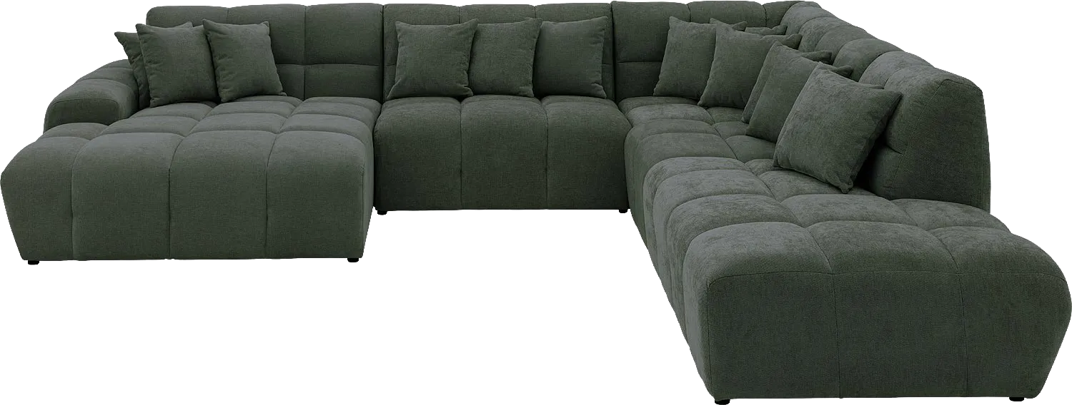 Goossens Excellent Kubus Bank Stof Groen - 8252784-goossens-excellent-kubus-bank-stof-groen-01
