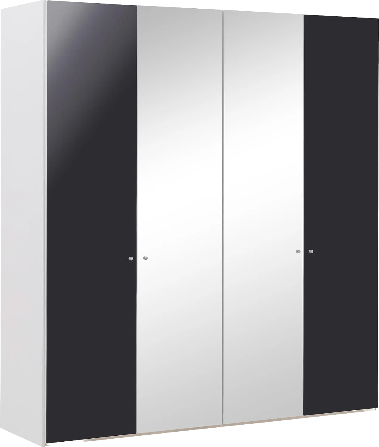 Goossens Kledingkast Easy Storage Ddk, Kledingkast 203 cm breed, 220 cm hoog, 2x draaideur en 2x spiegel draaideur midden