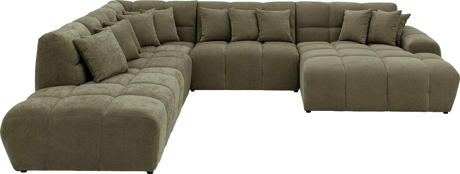 Goossens Excellent Bank Kubus groen, stof, 1,5-zits, modern design