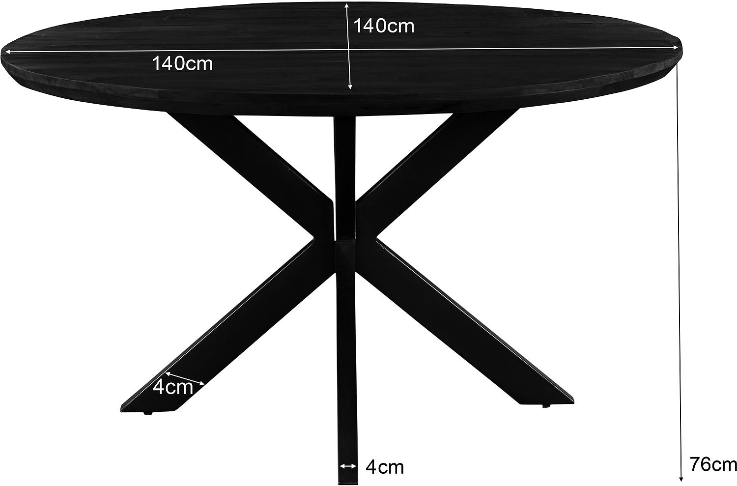 Goossens Nilo Eettafel Mango Zwart - 8252057-goossens-nilo-eettafel-mango-zwart-01