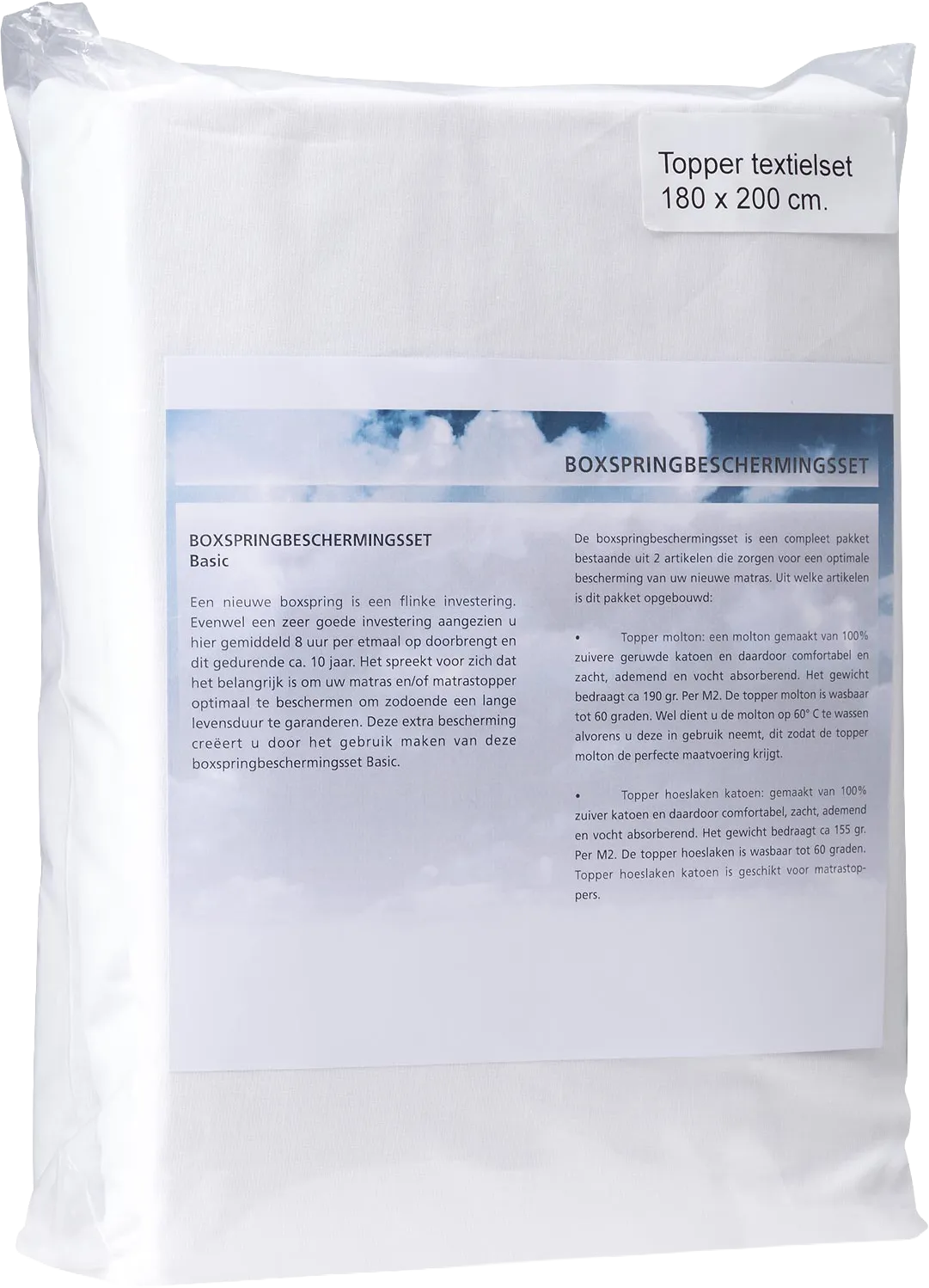 Goossens Boxspringbeschermingsset Bbs Infinity 7 Cm, (molton + hoeslaken) 80 x 200 cm katoen