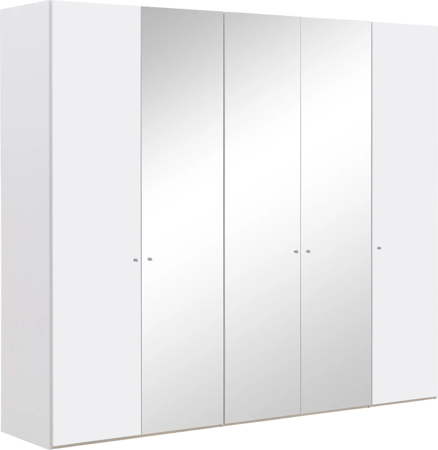 Goossens Kledingkast Easy Storage Ddk, Kledingkast 253 cm breed, 220 cm hoog, 2x draaideur en 3x spiegel draaideur midden