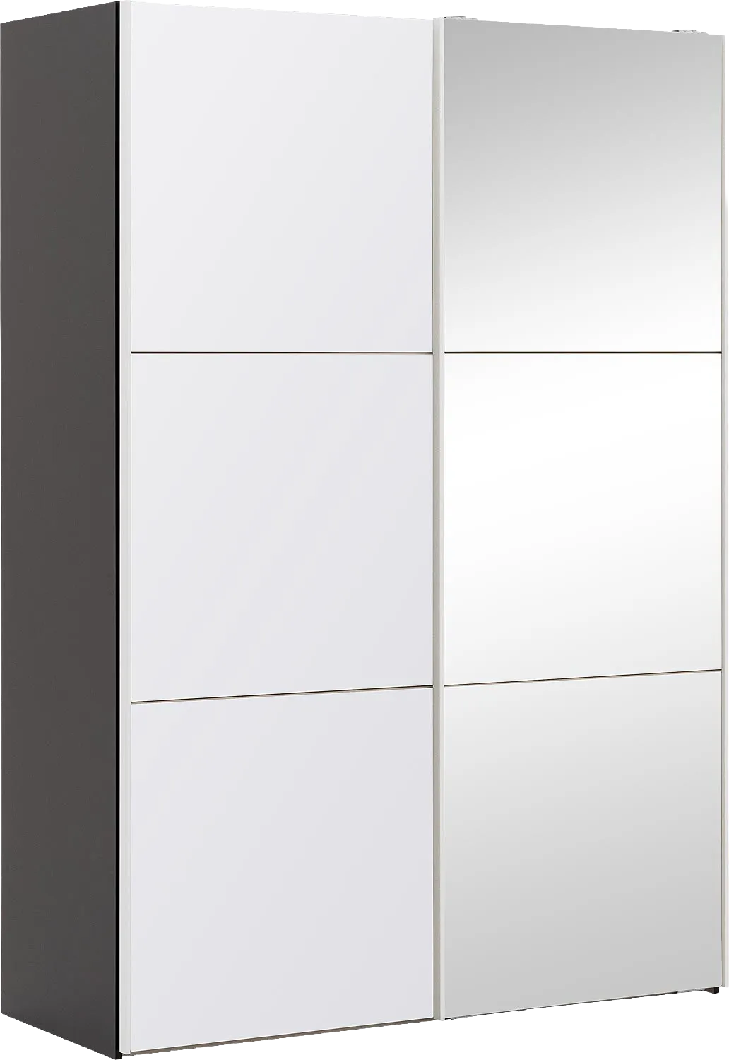 Goossens Kledingkast Easy Storage Sdk, 153 cm breed, 220 cm hoog, 1x 3 paneel glas schuifdeur li en 1x 3 paneel spiegel schuifdeur re