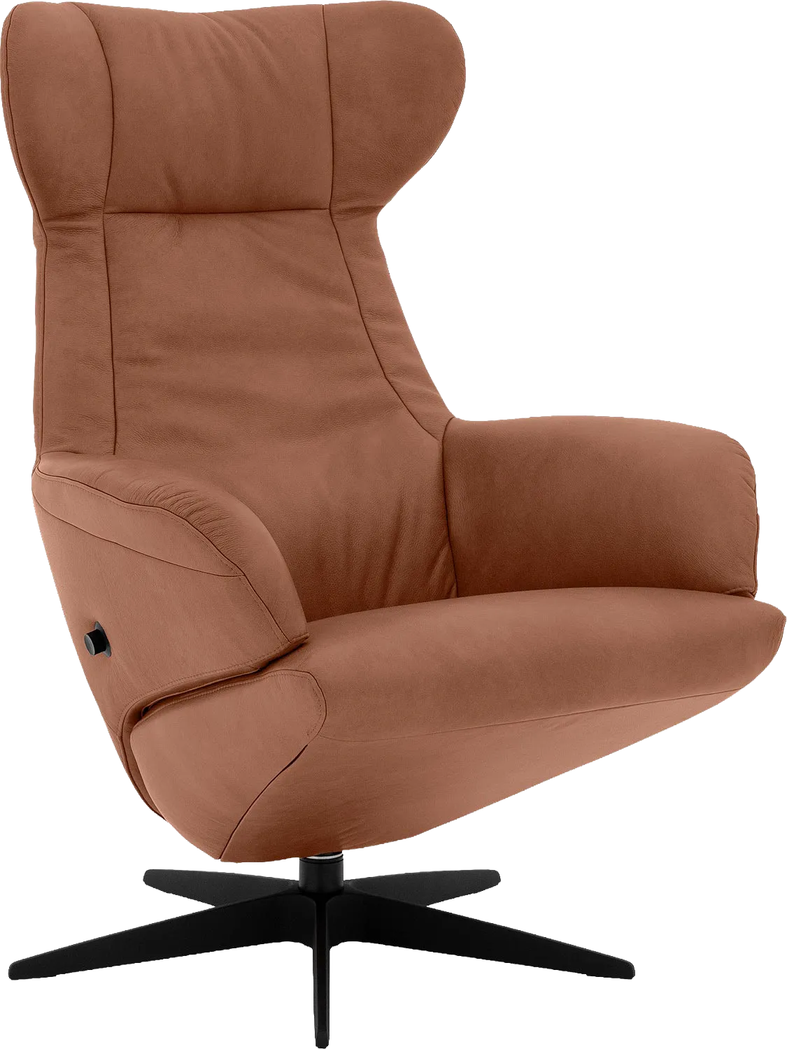 Relaxstoel Avec, Relaxfauteuil met rugverstelling/zonder voetklep Leer royal cognac
